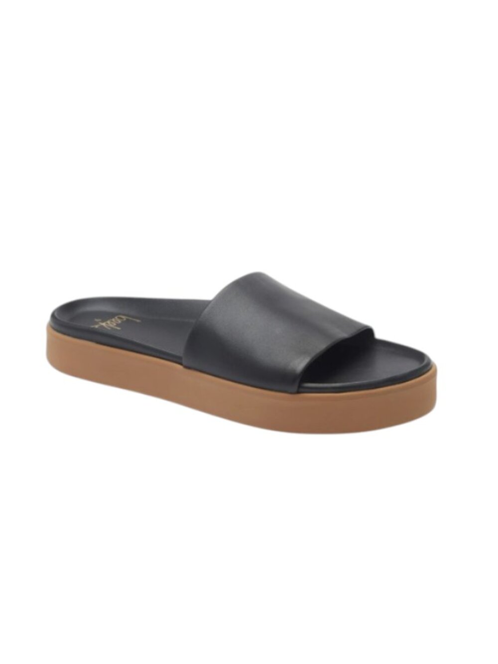 (New) Beek – Chick Platform Slide Slip-On Sandals (Black Leather) – Women's 9